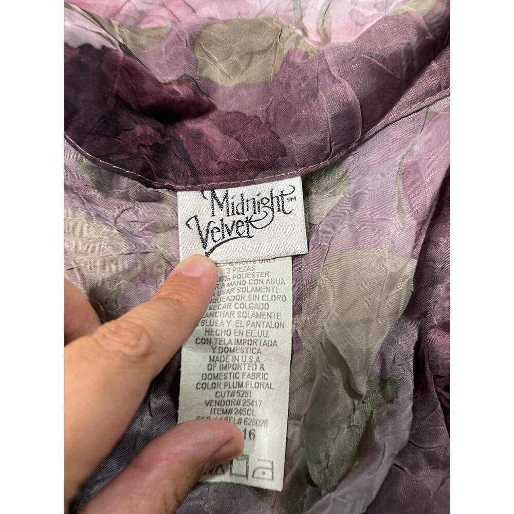midnight velvet Vintage Floral Jacket  Long Pink Cottagecore Rose size 16 - Picture 9 of 11